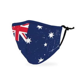 Weddingstar Kids Washable Cloth Face Mask Reusable and Adjustable Protective Fabric Face Cover w/Dust Filter Pocket - Australia Flag