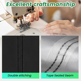 HomKawt Patio Furniture Waterproof Cover, Heavy Duty Oxford Fabric Durable Outdoor Furniture Cover Oversized, Dustproof, UV Resistant for Tables, Chairs, Sofas and Patios (BLACK, 213X132X74CM)