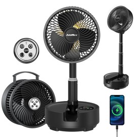 AddAcc 20000mAh Battery Operated Fan, Rechargeable Portable Fan, 112H Run, 9 Speeds Oscillating with Remote, Battery Powered with Timer & Light for Travel Cruise Essentials RV Outdoor Power Outage