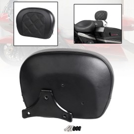 Unbranded Black Sissy Bar Passenger Backrest Pad Bracket For Harley Road Glide Ultra FLTRU