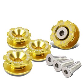 DNA MOTORING BQR-ZTL-9037-GD Bumper Trunk Quick Release Fastener Kit,Gold