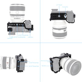 NICEYRIG Cage for Sony Alpha A6700 Mirrorless Camera, with QD Hole, NATO Rails and Cold Shoe Mounts - 567