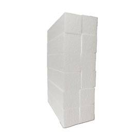 DecoPorex Polystyrene Blocks 5cm x 5cm x 20cm (Pack of 12) - Rectangular Polystyrene Stones for Arts and Crafts - White