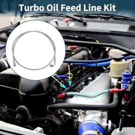 TUCKBOLD an-4 Turbo Oil Feed Line Kit 4.66ft Pressure Remote Turbocharger Oil Drain Return Line with Adapter 1 Set