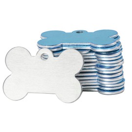 ABBECIAO 1.5 Inches*1Inch Aluminum Stamping Blanks Dog Bone Tags Pet ID Name Tags with One Hole 14ga. Finished and Smooth Edges for Keychain Jewelry Making - Pack of 30