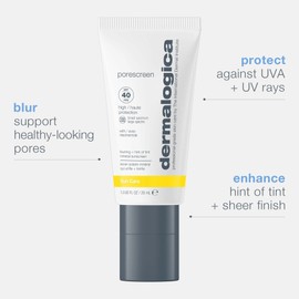 Dermalogica Porescreen Mineral Face Sunscreen SPF 40, Sun Protector and Pore Supporting Primer with Zinc Oxide, Multitasking Premakeup Sunblock - 1 fl oz