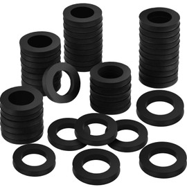 Outus 50 Pieces Beer Gaskets Beer Line Washer Keg Tap Line Washer Black Rubber Coupling Gasket for Sealing 1/8 Inch Thickness