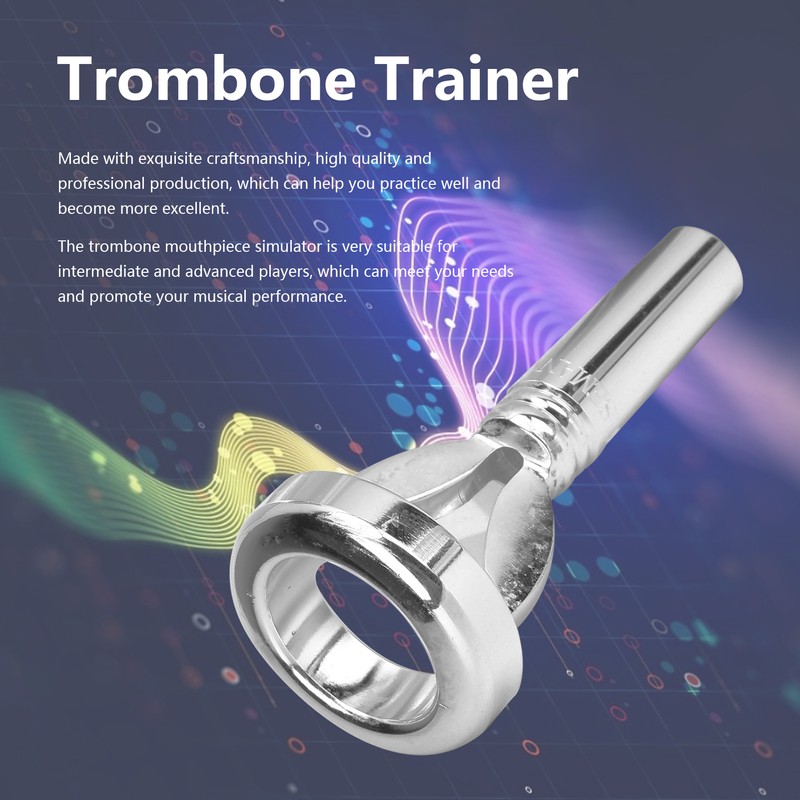 Trombone Mouthpiece Trainer Cooper Silver Plated Simulator Trumpet Practice Instrument