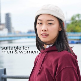 CHARM Herren Baumwolle Dockermütze Baseball Cap - Damen Seemannsmütze Hafenmütze Docker-Cap Schwarz