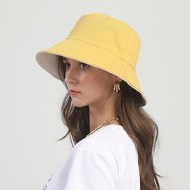 Lala 라라 양면 벙거지 모자-Yellow(LALA2H124F) Lala Reversible Bucket Hat - Yellow (LALA2H124F)