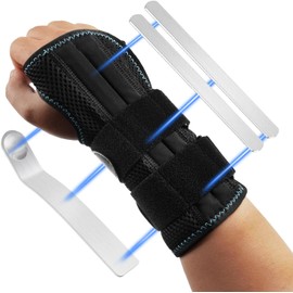 Muñequeras de Soporte，Muñequera Para Aliviar El Túnel Carpiano, Férula De Sujeción De Muñeca Más Resistente, Muñequera Ajustable Con 3 Soportes, Soporte Ligero Y Transpirable, Muñequera Para Hombres Y Mujeres（ Derecha-M (13-20)