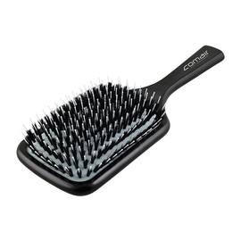 Comair Paddle Brush Azzuro SZ/Turquoise, 13 Rows, Nylon Pins & Boar Bristles, Wooden Brush