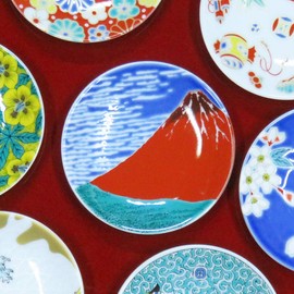 Stylish Kutani Ware Plate, Auspicious Bean Plate, Mt. Fuji Ceramic, Small Plate, Serving Plate, Japanese Tableware