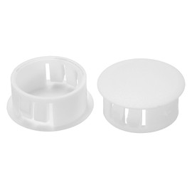 PATIKIL 22mm (7/8") Plastic Hole Plugs, 30Pcs Flush Type Round Hole Plugs Cover Snap in Locking Hole Tube for Table Kitchen Cabinet Furniture, White