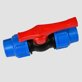 20mm Stop Tap Valve for HDPE Water Pipe Compression Ends Pack of 2