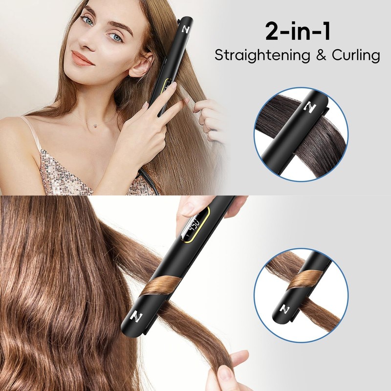 Nicebay Flat Iron Hair Straightener, 1 Inch Titanium Hair Straightener