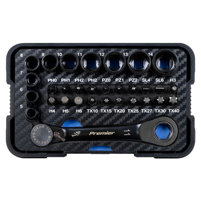 Sealey Premier Black Go-Through Lock-On™ Low Profile Socket & Bit