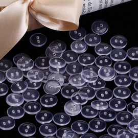 500 Pcs Clear Resin Buttons, Clear 2 Hole Buttons Transparent Round Craft Buttons Shirt Buttons for Sewing, Handmake, 10mm