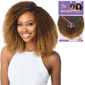 Outre Human Hair Blend Clip on Weave Premium Purple Pack Big Beautiful Hair Clip-In 4C Coily Fro 10" 9Pcs (NBLK)