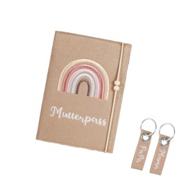 Weenwill Maternity Log Protective Cover, Maternity Log for Felt Protective Cover with Compartments, Felt Maternity Log Cover with 2 Key Chains, Maternity Log Cover with Compartments for Pregnant Women