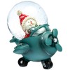 SIKORA SK07 Small Glass Decorative Snow Globe Snowman in Aeroplane
