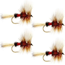 The Fly Fishing Place Royal Wulff Classic Trout Dry Fly Fishing Flies - Set of 4 Flies Size 18