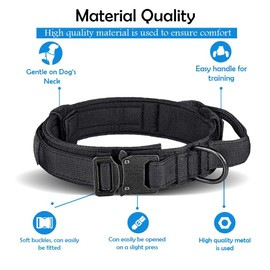 Reflective Dog Collar for Medium Dogs - Adjustable Nylon Pet Collar with Soft Neoprene Padding - Breathable & Durable, Black – Comfy Fit by Seven Star Pets