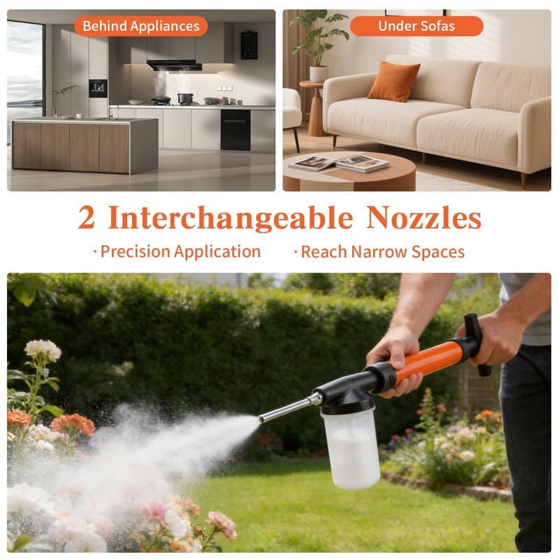 Diatomaceous Earth Powder Duster – 4FT Adjustable Hand Pump Sprayer