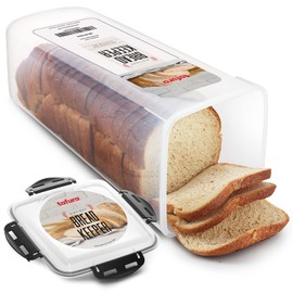 Tafura Contenedor de pan Caja de pan de plástico Protector de pan con tapa hermética de almacenamiento para pan Protector de pan hermético para pan, última intervensión de BPA, 5 litros, Claro