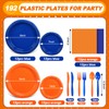 Uiifan 144 Pcs Plastic Plates for Party Set 9" Dinner