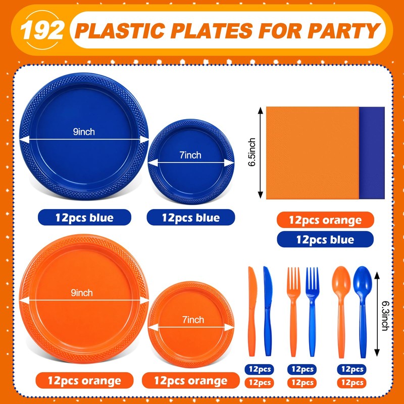 Uiifan 144 Pcs Plastic Plates for Party Set 9" Dinner