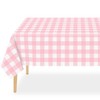 QIKSION 2 Pack Pink Gingham Tablecloth Pink Plaid Disposable Checkered