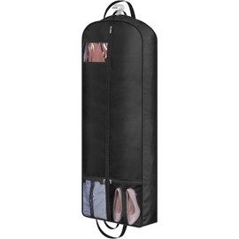 MISSLO 60" Garment Bags for Travel 6" Gusseted Long Dress Bags Cover 4 Handles Hanging Suit Carriers with Pocket for Clothes, Coats, Gowns