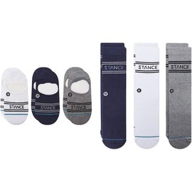 Stance® Basic Mixed 6-Pack Socks for Women and Men – No Show Design – Medium Cushioning – Blended Fabric Navy LG (US Men's Shoe 9-13, Women's Shoe 11-14) One Size
