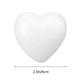 TOYANDONA Styrofoam Heart Styrofoam Ball for Crafts Heart Table Decoration for DIY Wedding Decoration 10 Pieces 6 cm (White)
