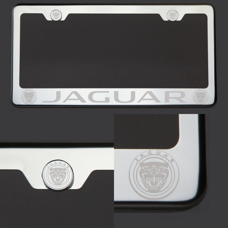 KA Polish Mirror Stainless Steel New Jaguar Laser Etched License
