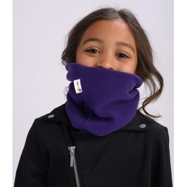 LUPA Children's Handmade Double Layer Fleece Neck Warmer, dark purple, l