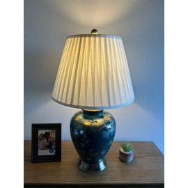 Enjoy Ceramic Table Lamp Dark Green Feather H27*W16 Inch