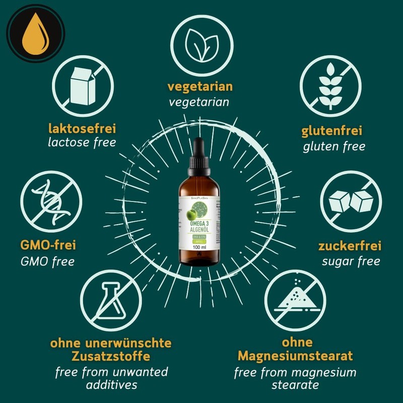 Premium Omega 3 Algae Oil | High Dose | Natural