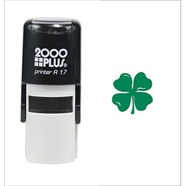 St. Patrick's Day Four Leaf Clover 2000 Plus Self Inking Teacher Rubber Stamp - Green Ink