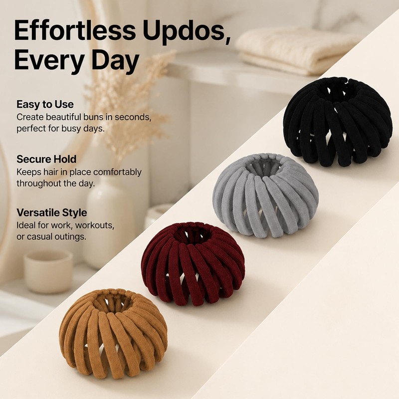 Hair Styling Set Women - Bun Maker - Faux Silk