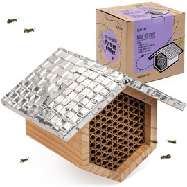 Rivajam Beekeeper Pro Mach II Mason Bee House - Strong + Waterproof Bee Hotel & Insect Habitat - Replaceable Mason Bee Tubes Filled Bee Houses for The Garden - Pollinator House Gardening Gifts
