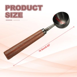 sourcing map Coffee Measuring Spoon, 4" x 0.8" 15ml Stainless Steel Coffee Scoop with Wood Handle for Ground Coffee or Loose Leaf Tea Black