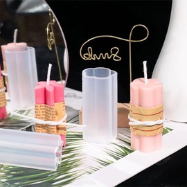 Attuslla Candle Resin Molds, 2 PCS Flower Shape Candle Molds Casting Molds with Cotton Candle Wicks for Candle Soap DIY Making Craft