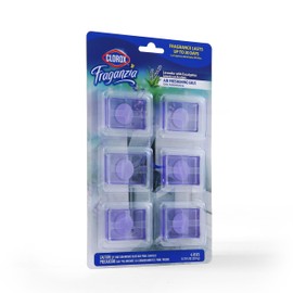 Clorox Fraganzia Adhesive Air Freshening Gels in Lavender with Eucalyptus | No-Plug, Battery-Free Air Freshener for Garbage Cans & More, Air Freshener Units, 6 Count - 12 Pack