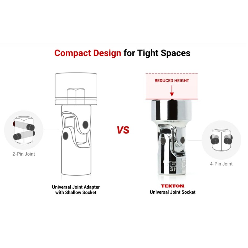 TEKTON 1/4 Inch Drive x 13 mm Universal Joint Socket