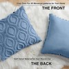 Faux Fur Plush Soft Blue Throw Pillow Covers 18x18 Set