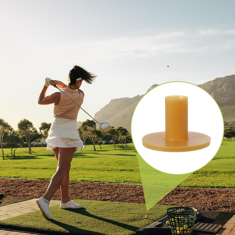 PATIKIL ラバーゴルフティー 8個入り2.4インチゴルフ練習ティー トレーニングドライビングレンジティーステーブルゴルフボールホルダーアウトドアインドアヒッティングマっトゴルフマっト イエロー