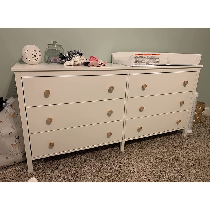 WEICHUAN 20PCS Round Unfinished Wood Cabinet Furniture Drawer Knobs Pulls