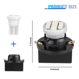 Sandfren T10 194 168 Car Dash Instrument LED Light Bulbs, 10PCS 12V Bright Vehicle Panel Gauge Cluster Dashboard Lights with Twist Lock Socket, Auto Interior Replacement Bulb, Universal Fit (White)